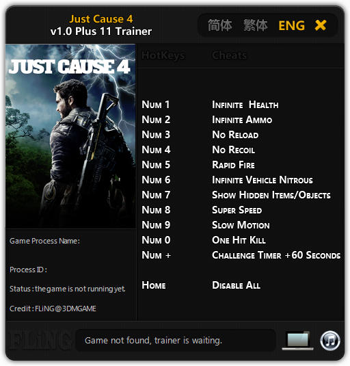 Just Cause 4 Trainer for PC game version v1.0. 