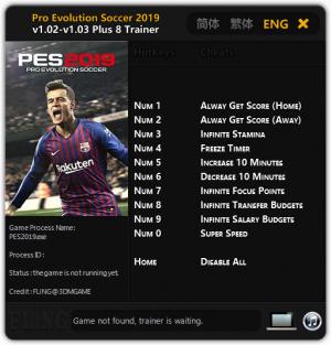 Pro Evolution Soccer 2019 Trainer for PC game version v1.03