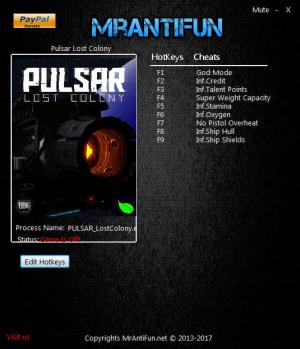 PULSAR: Lost Colony Trainer for PC game version v20.3 Beta