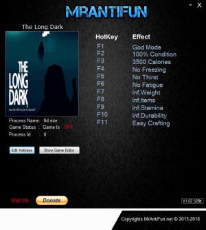 The Long Dark Trainer for PC game version v1.42