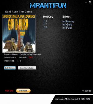 Gold Rush: The Game Trainer for PC game version  v1.5.1.11204