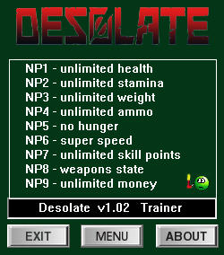 Desolate Trainer for PC game version v1.02