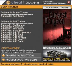 Darkest Dungeon Trainer for PC game version  Build 24787
