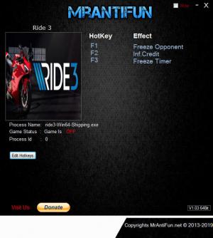 Ride 3 Trainer for PC game version v14.01.2018