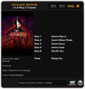 Onimusha: Warlords Trainer for PC game version v1.0