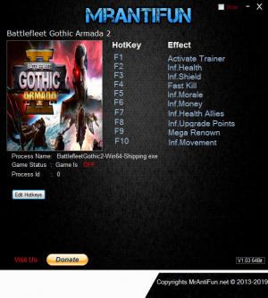 Battlefleet Gothic: Armada 2 Trainer for PC game version v8822
