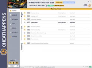 Car Mechanic Simulator 2018 Trainer for PC game version  v1.5.25.3