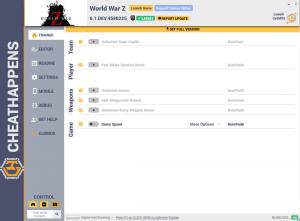 World War Z Trainer for PC game version v0.1.DEV.4586225