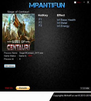 Siege of Centauri Trainer for PC game version v0.1.61029