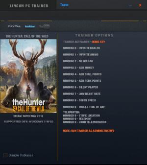 theHunter: Call of the Wild Trainer for PC game version v1.35