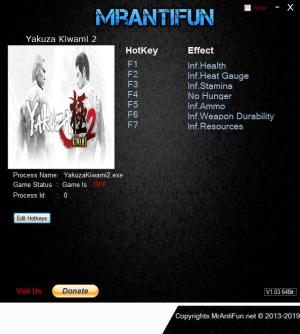 Yakuza Kiwami 2 Trainer for PC game version v1.00