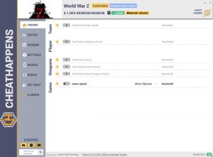 World War Z Trainer for PC game version v0.1.DEV.4638548/4638548