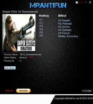 Sniper Elite V2 Remastered Trainer for PC game version  v1.00