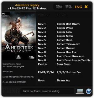 Ancestors Legacy Trainer for PC game version v63472