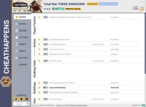 Total War: THREE KINGDOMS Trainer for PC game version v1.0.0