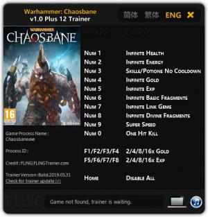 Warhammer: Chaosbane Trainer for PC game version  v1.0