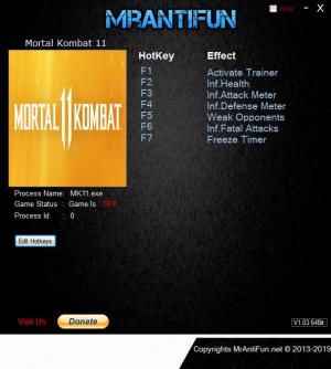 Mortal Kombat 11 Trainer for PC game version v1.02