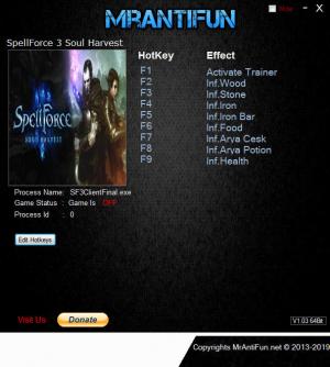 SpellForce 3: Soul Harvest Trainer for PC game version v1.0.2