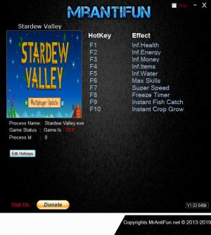 Stardew Valley Trainer for PC game version v1.3.36