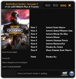 Battlefleet Gothic: Armada 2 Trainer for PC game version v24.06.2019