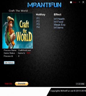 Craft The World Trainer for PC game version v1.6.001