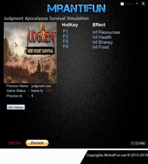 Judgment: Apocalypse Survival Simulation Trainer for PC game version v1.1.4154