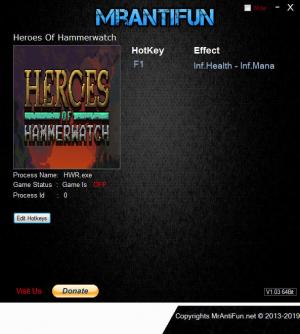 Heroes of Hammerwatch Trainer for PC game version vB99