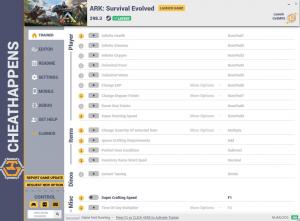 ARK: Survival Evolved Trainer for PC game version v298.3