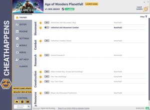 Age of Wonders: Planetfall Trainer for PC game version v1.004.36544