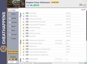 Kingdom Come: Deliverance Trainer for PC game version v1.9.2 Windows Store