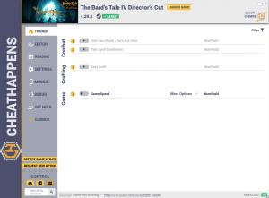 The Bard's Tale IV: Director's Cut Trainer for PC game version v4.20.1