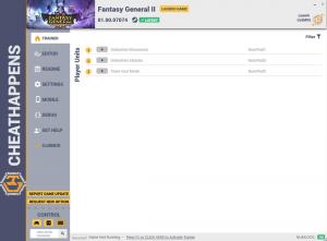 Fantasy General II Trainer for PC game version v01.00.07074