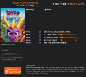Spyro Reignited Trilogy Trainer for PC game version v1.0