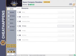 Space Company Simulator Trainer for PC game version v0.9.412