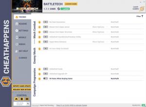 Battletech 2018 Trainer for PC game version v1.7.1-598R