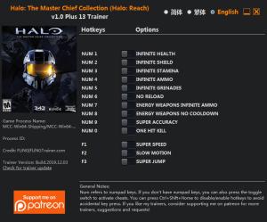 Halo: The Master Chief Collection Trainer for PC game version v1.0