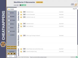MechWarrior 5: Mercenaries Trainer for PC game version v1.0.181