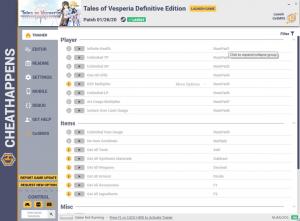 Tales of Vesperia: Definitive Edition Trainer for PC game version v01.26.2020