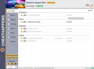 Need for Speed Heat Trainer for PC game version v02.07.2020