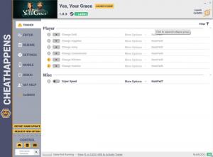 Yes, Your Grace Trainer for PC game version v1.0.3