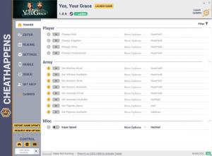 Yes, Your Grace Trainer for PC game version v1.0.9