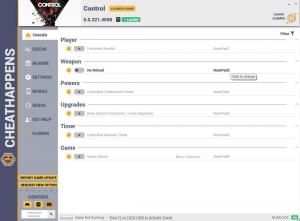 CONTROL Trainer for PC game version v0.0.321.4098