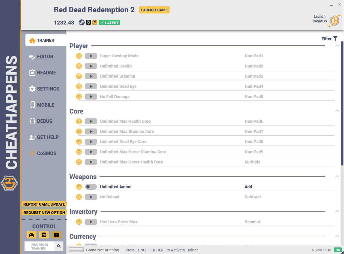 Red Dead Redemption 2 Trainer +24 v1232.48 (Cheat Happens) GAME TRAINER ...