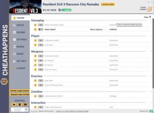 Resident Evil 3 Trainer for PC game version v04.03.2020