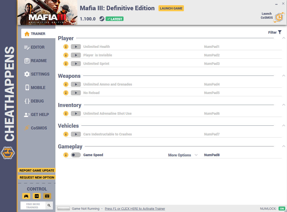 mafia iii definitive edition cheats