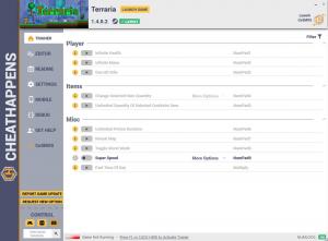 Terraria Trainer for PC game version v1.4.0.2
