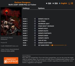 Darkest Dungeon Trainer for PC game version Build 13287-25550