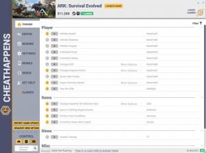 ARK: Survival Evolved Trainer for PC game version v311.209