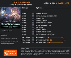 Little Witch Nobeta Trainer for PC game version v2020.06.28