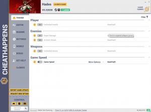 Hades Trainer for PC game version v O.32030